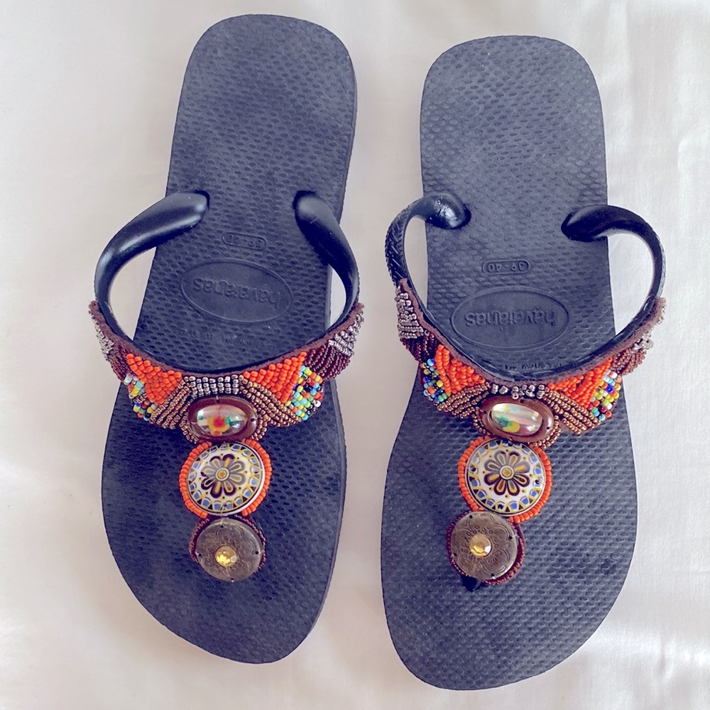 NWT Original Havaianas Beautifully Handmade Embroidered US9/10W - EUR 41/42 - Picture 2 of 6